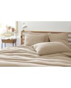 Taie d'oreiller gaze de coton Gaïa Boho beige foncé