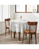 Nappe ronde gaze de coton unie Gaïa gris