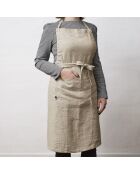 Grembiule regolabile Soline in lino lavato naturale - 70 x 85 cm