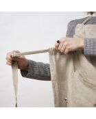 Grembiule regolabile Soline in lino lavato naturale - 70 x 85 cm