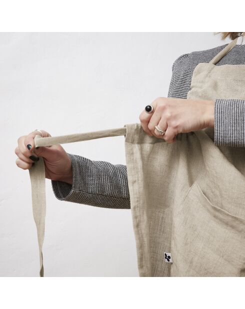 Grembiule regolabile Soline in lino lavato naturale - 70 x 85 cm