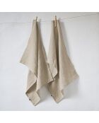 Set van 2 vaatdoeken voor gewassen linnen Soline naturel - 50 x 70 cm