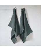 Set van 2 donkergrijze Soline vaatdoeken van gewassen linnen - 50 x 70 cm