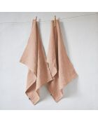 Set di 2 asciugamani in lino lavabili Soline rosa - 50 x 70 cm