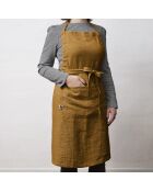 Delantal ajustable Soline de lino lavado marrón - 70 x 85 cm