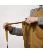 Delantal ajustable Soline de lino lavado marrón - 70 x 85 cm
