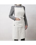 Grembiule regolabile Soline in lino lavato bianco - 70 x 85 cm