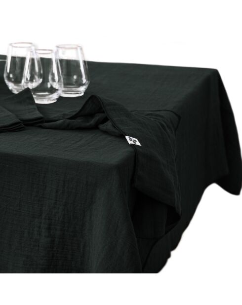 Nappe rectangle gaze de coton unie Gaia vert foncé
