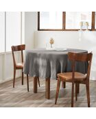 Nappe ronde gaze de coton unie Gaïa anthracite