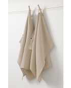 Handdoeken Set van 2 stuks gewoon katoenen gaas Gaïa donkerbeige - 50 x 70 cm