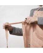 Delantal ajustable Soline de lino lavado rosa - 70 x 85 cm