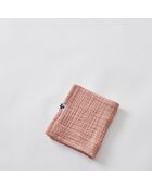 Asciugamano per ospiti in garza di cotone tinta unita Gaïa rosa - 30 x 50 cm