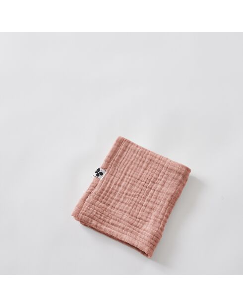 Asciugamano per ospiti in garza di cotone tinta unita Gaïa rosa - 30 x 50 cm