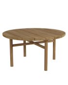 Table basse de jardin ronde en bois de teck recyclé naturel - D80 cm