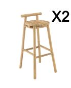 Set nr. 6:1 bar + 1 parasol + 2 lichte houten krukken - 121x52x109 cm