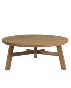 Table basse de jardin ronde en bois de teck recyclé naturel - D95 cm