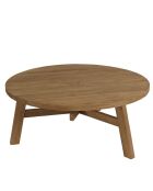 Table basse de jardin ronde en bois de teck recyclé naturel - D95 cm