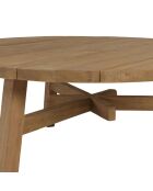 Table basse de jardin ronde en bois de teck recyclé naturel - D95 cm