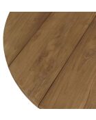 Table basse de jardin ronde en bois de teck recyclé naturel - D95 cm