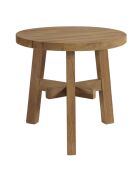 Table d'appoint de jardin ronde en bois de teck recyclé naturel - D47cm