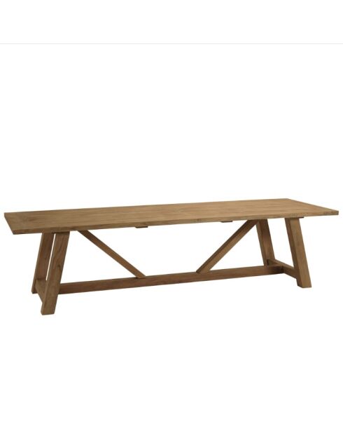 Table à manger de jardin en bois de teck recyclé naturel - 300x100 cm