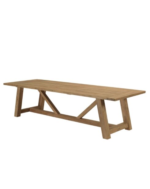 Table à manger de jardin en bois de teck recyclé naturel - 300x100 cm