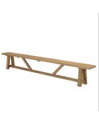 Banco de jardín de madera de teca reciclada natural - 300x28 cm