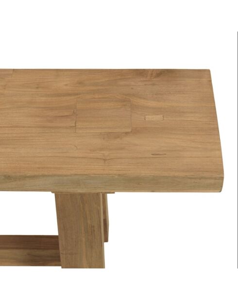 Banco de jardín de madera de teca reciclada natural - 300x28 cm