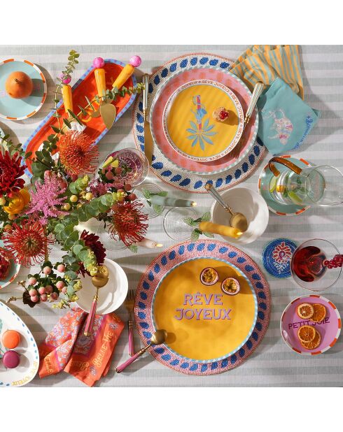 Assiette Luohu Rêve Joyeux multicolore - 27 x 27 cm