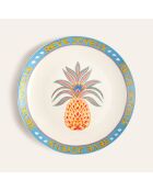 Plat de service à gâteau Ananas multicolore - 21 x 21 cm