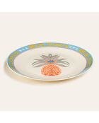 Plat de service à gâteau Ananas multicolore - 21 x 21 cm