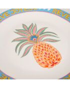 Plat de service à gâteau Ananas multicolore - 21 x 21 cm