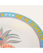 Plat de service à gâteau Ananas multicolore - 21 x 21 cm