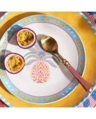 Plat de service à gâteau Ananas multicolore - 21 x 21 cm