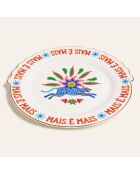 Plat de service à gâteau Mais É Mais multicolore - 20 x 20 cm