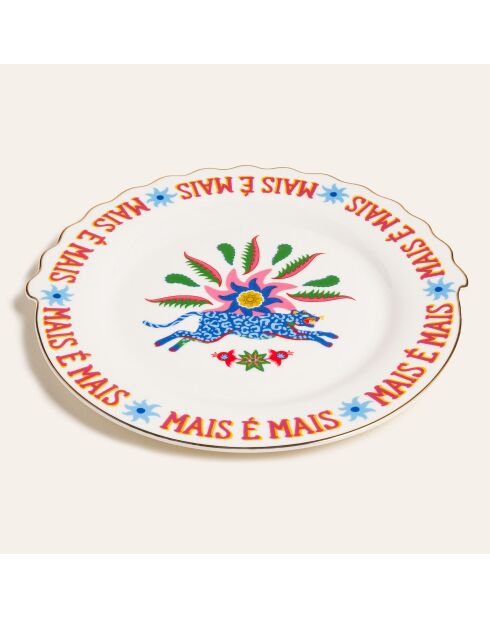 Plat de service à gâteau Mais É Mais multicolore - 20 x 20 cm