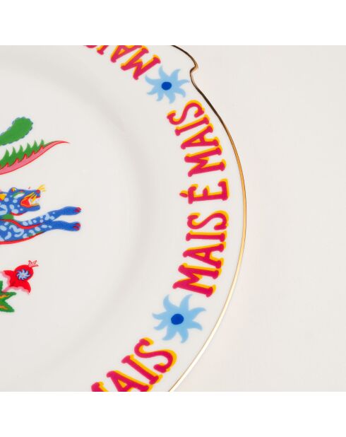 Plat de service à gâteau Mais É Mais multicolore - 20 x 20 cm