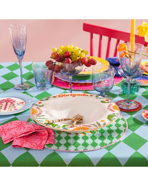 Assiette Lublin en porcelaine verte - 30 cm