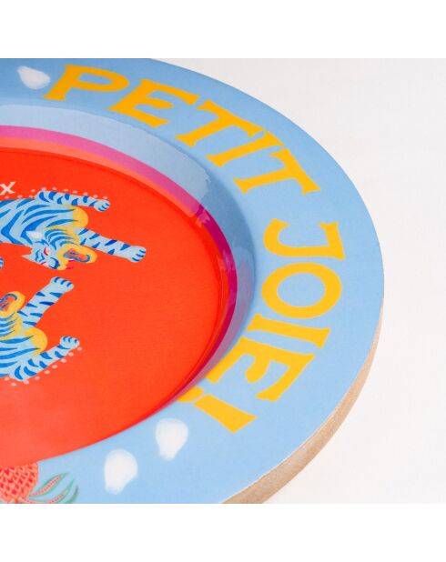 Plateau pour aliments orange et bleu - 26 x 26 x 2.5 cm