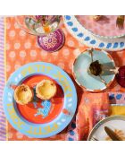 Plateau pour aliments orange et bleu - 26 x 26 x 2.5 cm