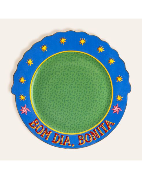 Assiette Bom Dia, Bonita verte - 28 x 28 cm