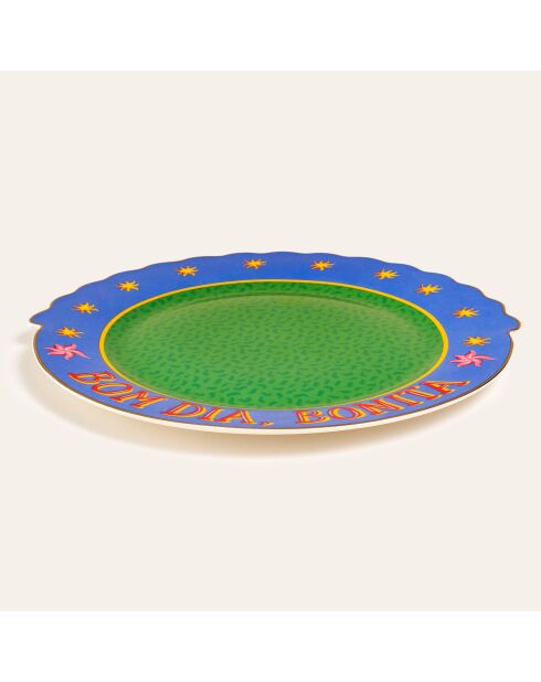 Assiette Bom Dia, Bonita verte - 28 x 28 cm