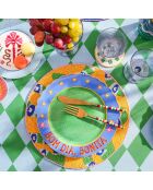 Assiette Bom Dia, Bonita verte - 28 x 28 cm