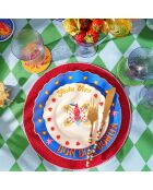 Plat de service à gâteau Fiesta Viva multicolore et blanc - 20 x 20 cm