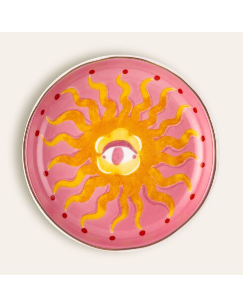 Assiette Soleil rose - 10 x 10 cm