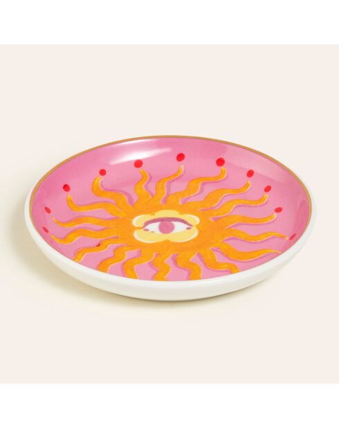 Assiette Soleil rose - 10 x 10 cm