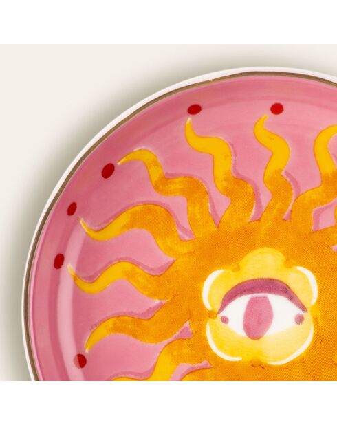 Assiette Soleil rose - 10 x 10 cm