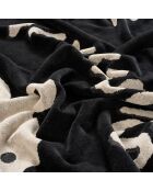 Telo mare Tabea in velluto di cotone nero - 90 x 150 cm