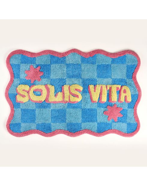 Tapis de bain en coton Solis Vita bleur clair - 60 x 90 cm