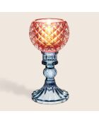 Bougeoir multicolore - 8 x 8 x 16.5 cm